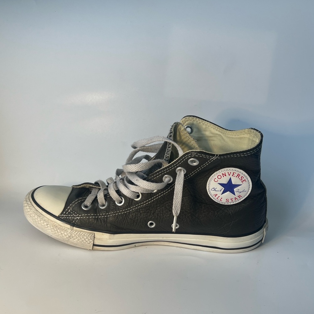 Converse All Star Men’s High-Top Leather Dark Gray Sneakers - 8.5 - Picture 6 of 10